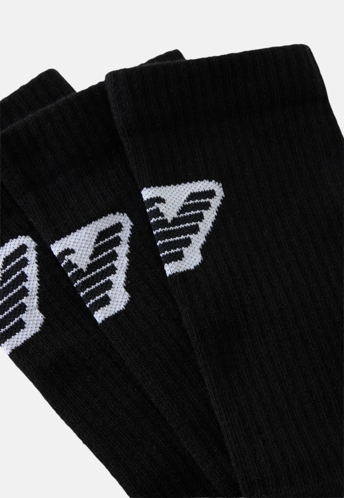 Set di 3 paia di calzini da uomo in jacquard resistenti, lunghezza a metà polpaccio EMPORIO ARMANI Black
