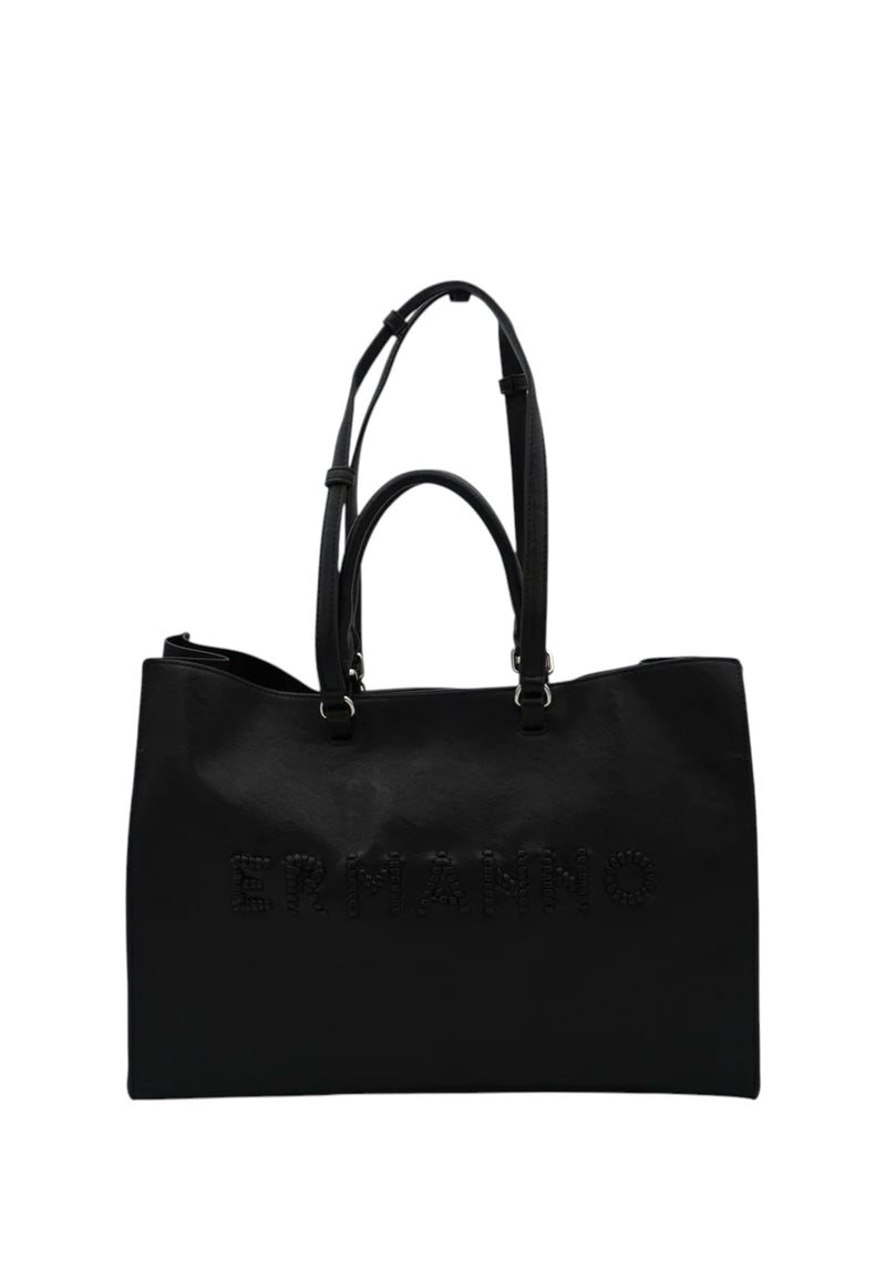 Borsa Shopping In ecopelle Donna Ermanno Firenze. Black