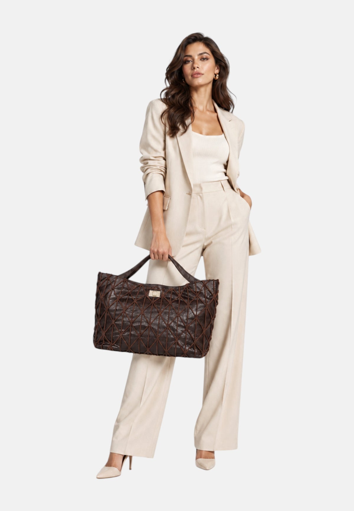 Borsa a Spalla con Tracolla removibile Ermanno Firenze Dark Brown