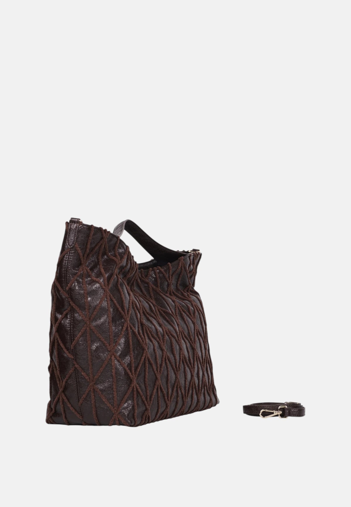 Borsa a Spalla con Tracolla removibile Ermanno Firenze Dark Brown