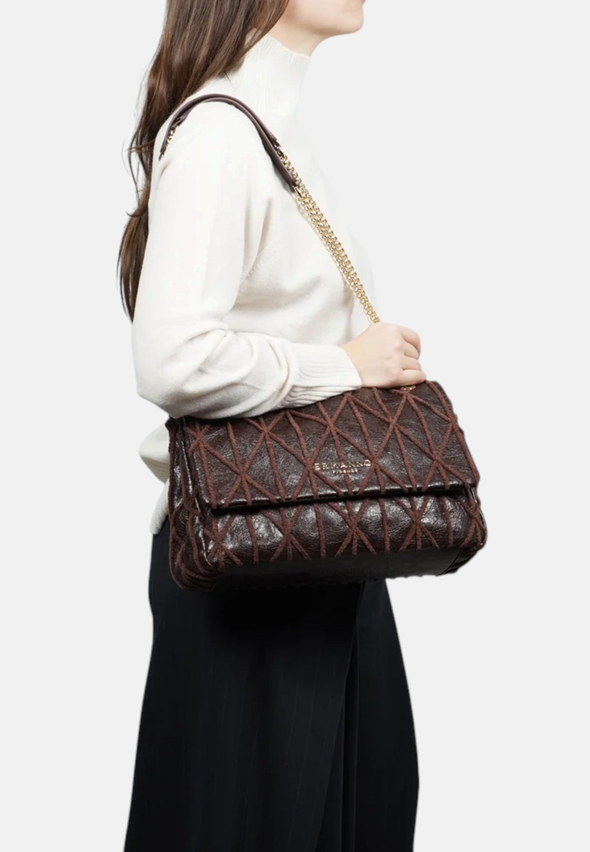 Borsa a Tracolla Da donna Ermanno Firenze Dark Brown