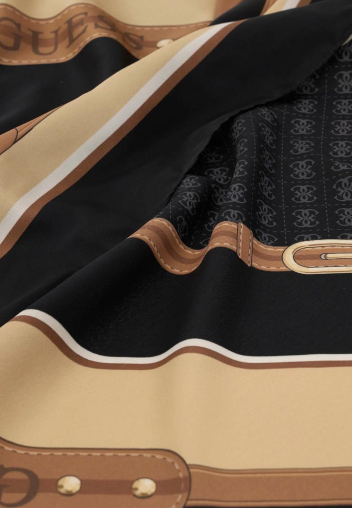 Foulard Guess beige con stampa catene Donna Taupe Multi