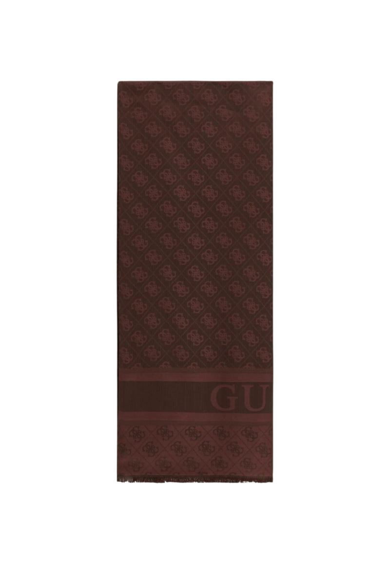 Sciarpa Donna Guess in Poliestere Brown Logo