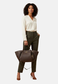 Borsa a mano in pelle sintetica Allegra GUESS Brown