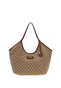 Borsa Tote con Logo Samantha Latte Logo/brown