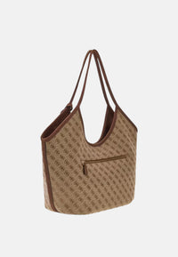 Borsa Tote con Logo Samantha Latte Logo/brown