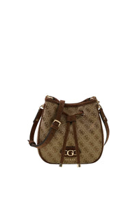 Borsa a Secchiello da Donna Guess Latte Logo/brown