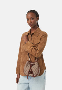 Borsa a Secchiello da Donna Guess Latte Logo/brown