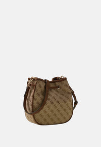 Borsa a Secchiello da Donna Guess Latte Logo/brown