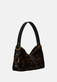 Borsa a spalla Camden Mini in pelliccia sintetica Donna Guess Leopard