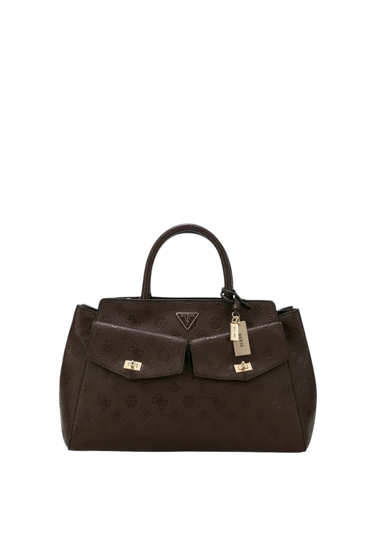 Borsa a Mano Da Donna Guess Brown Logo