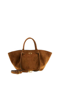 Borsa a mano Allegra in suede Guess Cognac