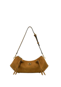 Borsa a spalla Allegra in camoscio Cognac