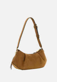 Borsa a spalla Allegra in camoscio Cognac