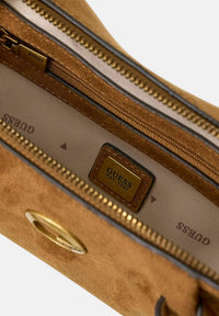 Borsa a spalla Allegra in camoscio Cognac