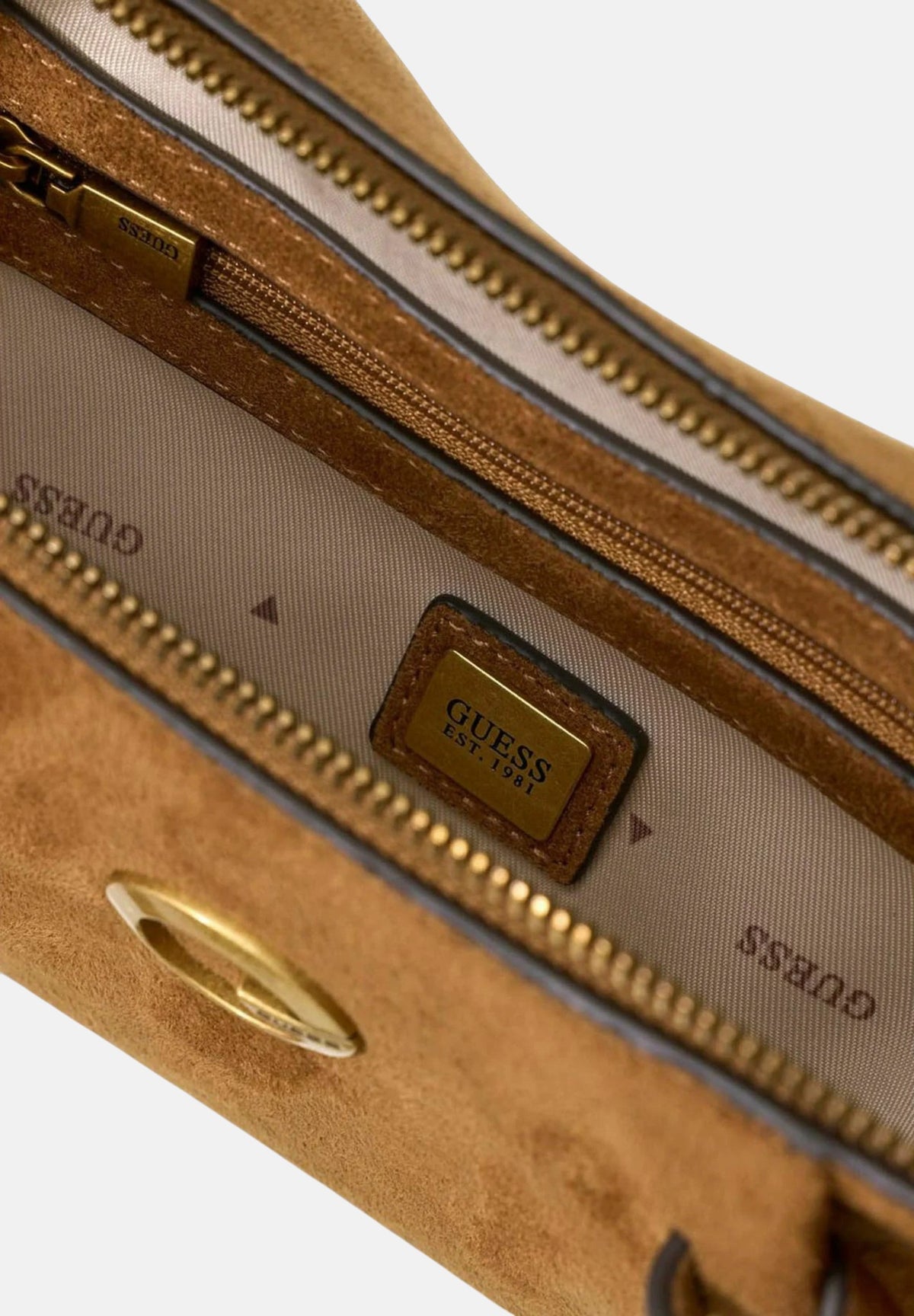 Borsa a spalla Allegra in camoscio Cognac