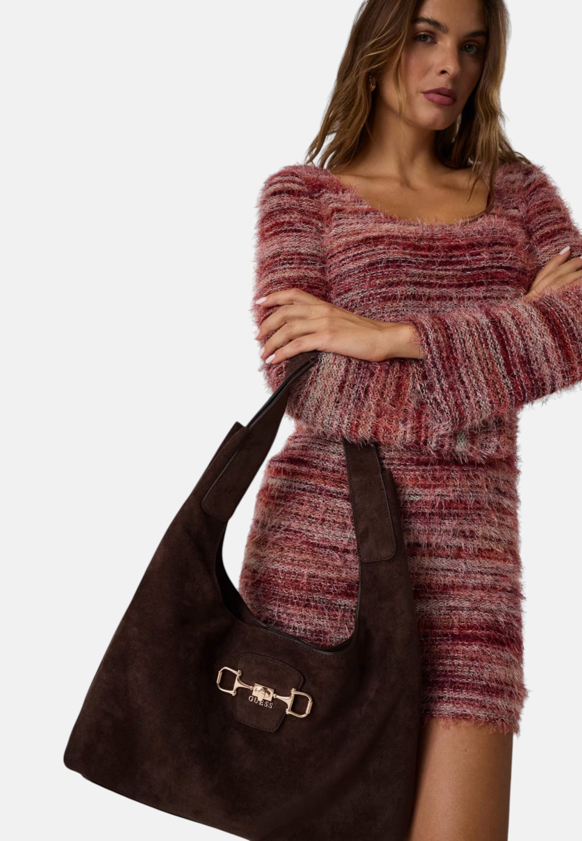 GUESS Borsa a spalla Maxi Sunset marrone Espresso