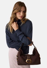 Borsa a spalla grande Camden GUESS Espresso