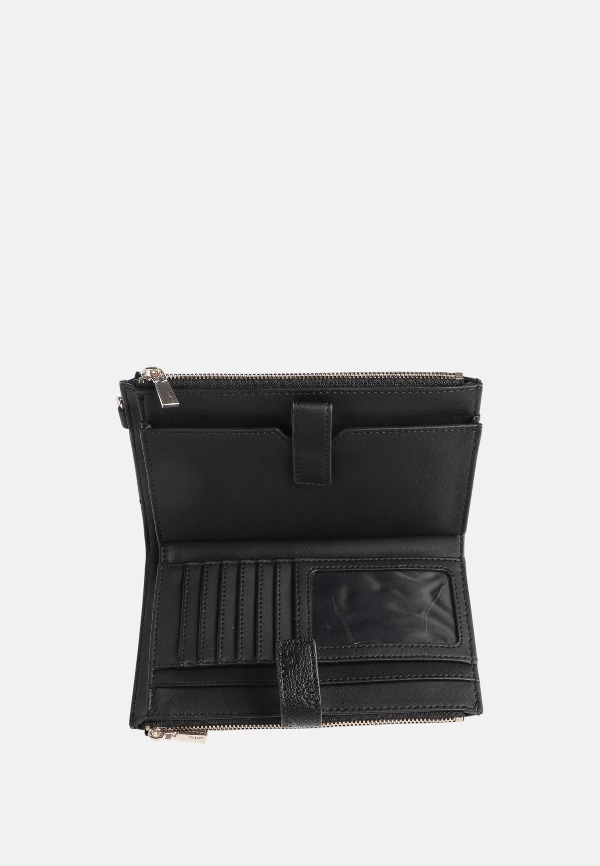 Guess Portafoglio Zip Around Monogram da Donna Black Logo