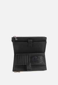 Guess Portafoglio Zip Around Monogram da Donna Black Logo