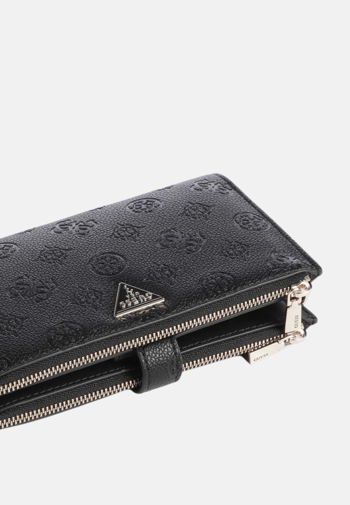 Guess Portafoglio Zip Around Monogram da Donna Black Logo