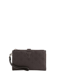 Guess Portafoglio Zip Around Monogram da Donna Brown Logo