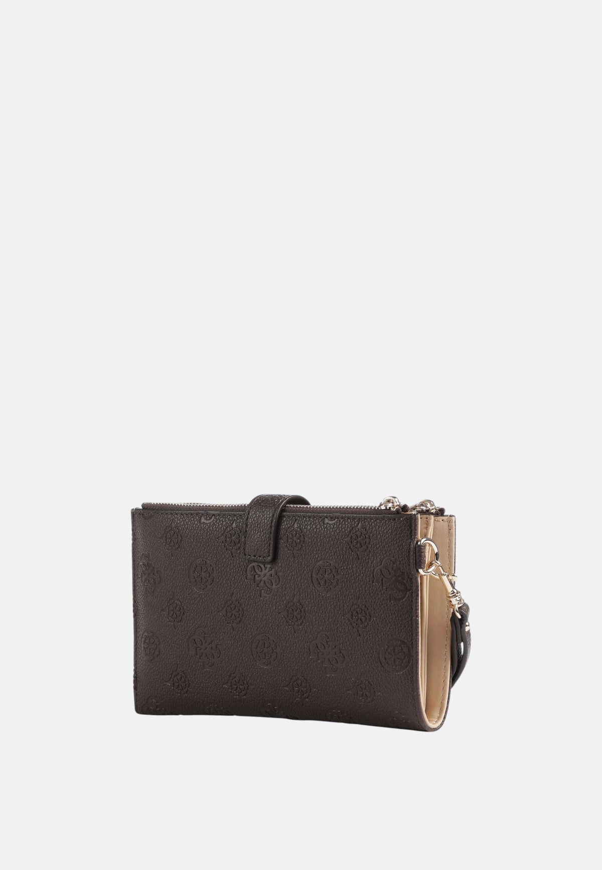 Guess Portafoglio Zip Around Monogram da Donna Brown Logo