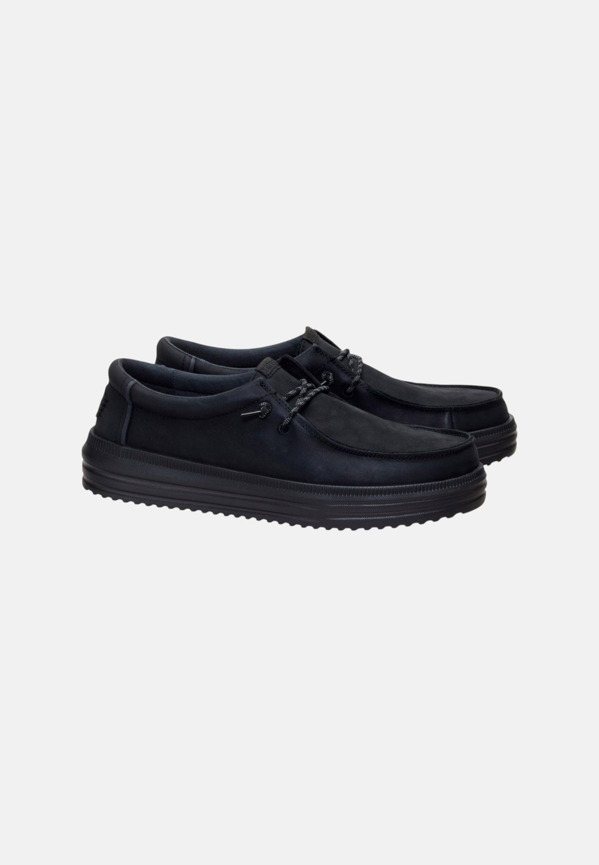 Mocassino Hey Dude REV Tumbled Leather Black/black