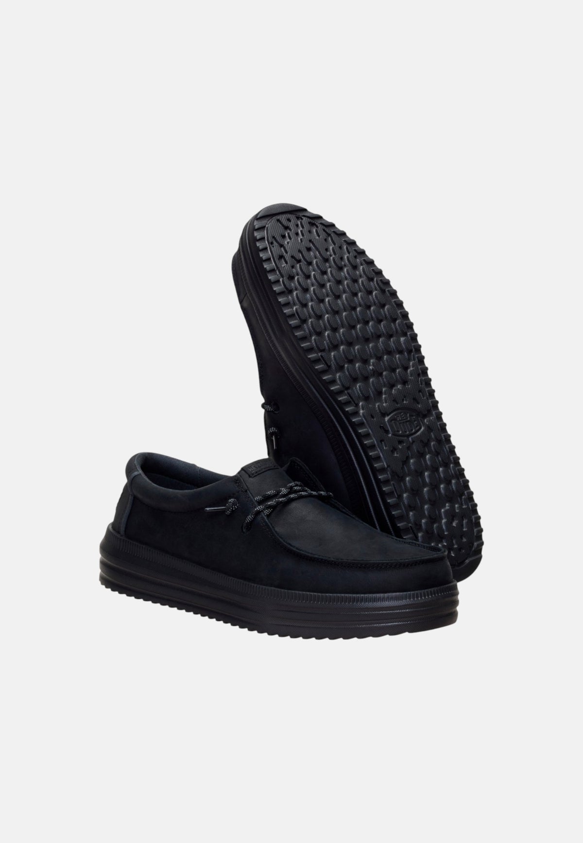 Mocassino Hey Dude REV Tumbled Leather Black/black
