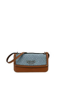 Borsa a tracolla piccola in denim jacquard Blu