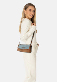 Borsa a tracolla piccola in denim jacquard Blu