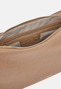 Borsa hobo media con logo monogram Cammello