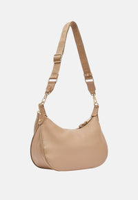 Borsa hobo media con logo monogram Cammello