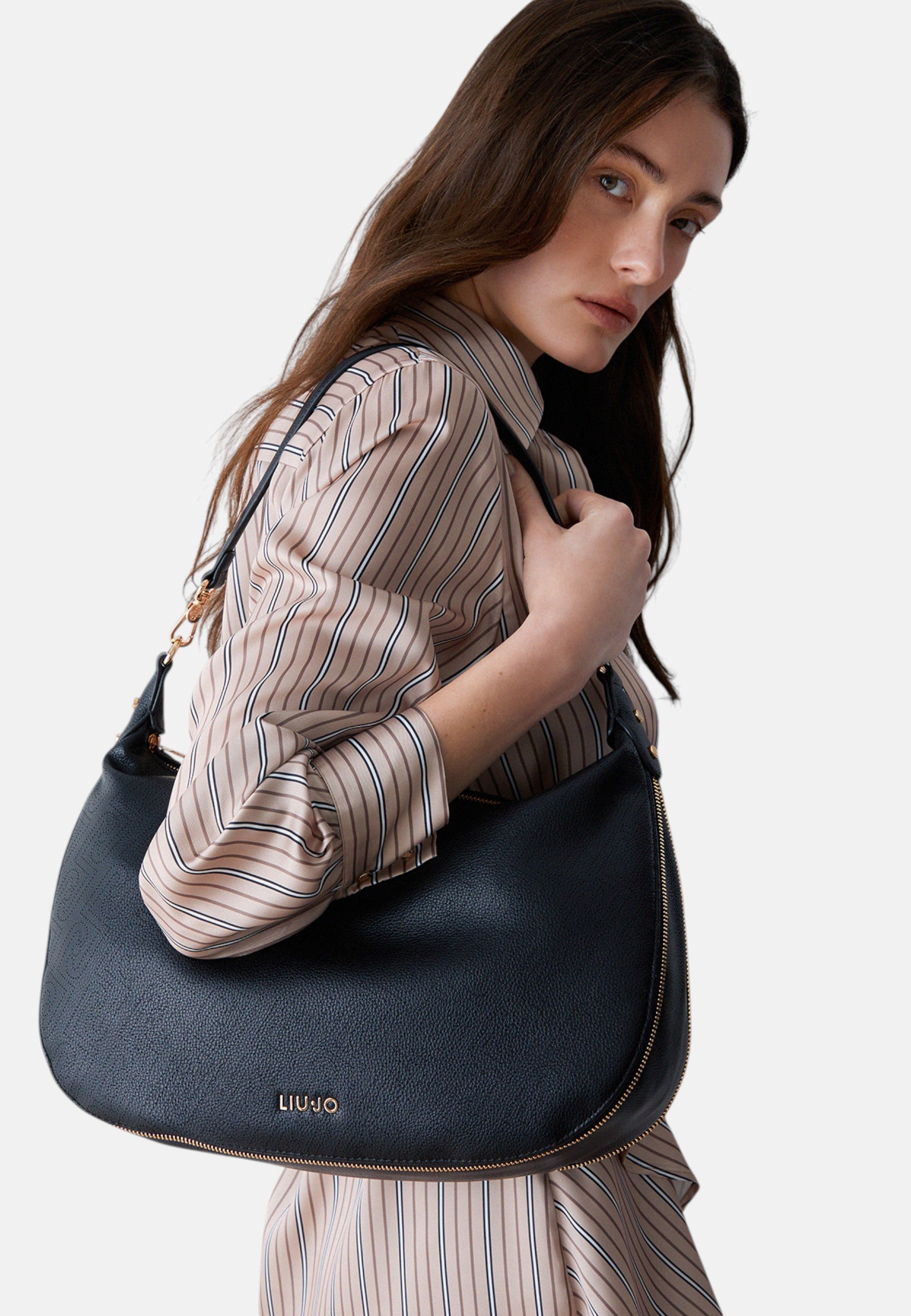 Borsa Donna hobo grande laserata Liu Jo Black