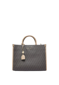 Liu Jo borsa tote grande da donna con stampa con logo monogram all over testa di moro Testa Di Moro