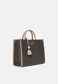Liu Jo borsa tote grande da donna con stampa con logo monogram all over testa di moro Testa Di Moro