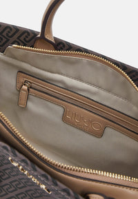 Liu Jo borsa tote grande da donna con stampa con logo monogram all over testa di moro Testa Di Moro