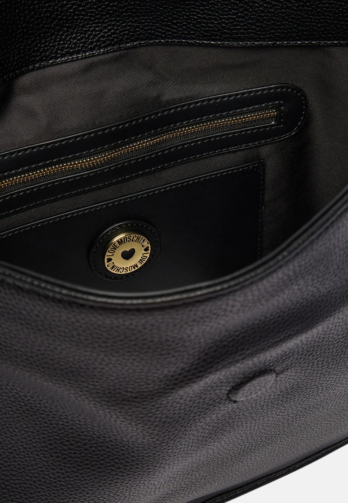 Borsa a Spalla Da Donna in ecopelle con charm decorativo. Nero