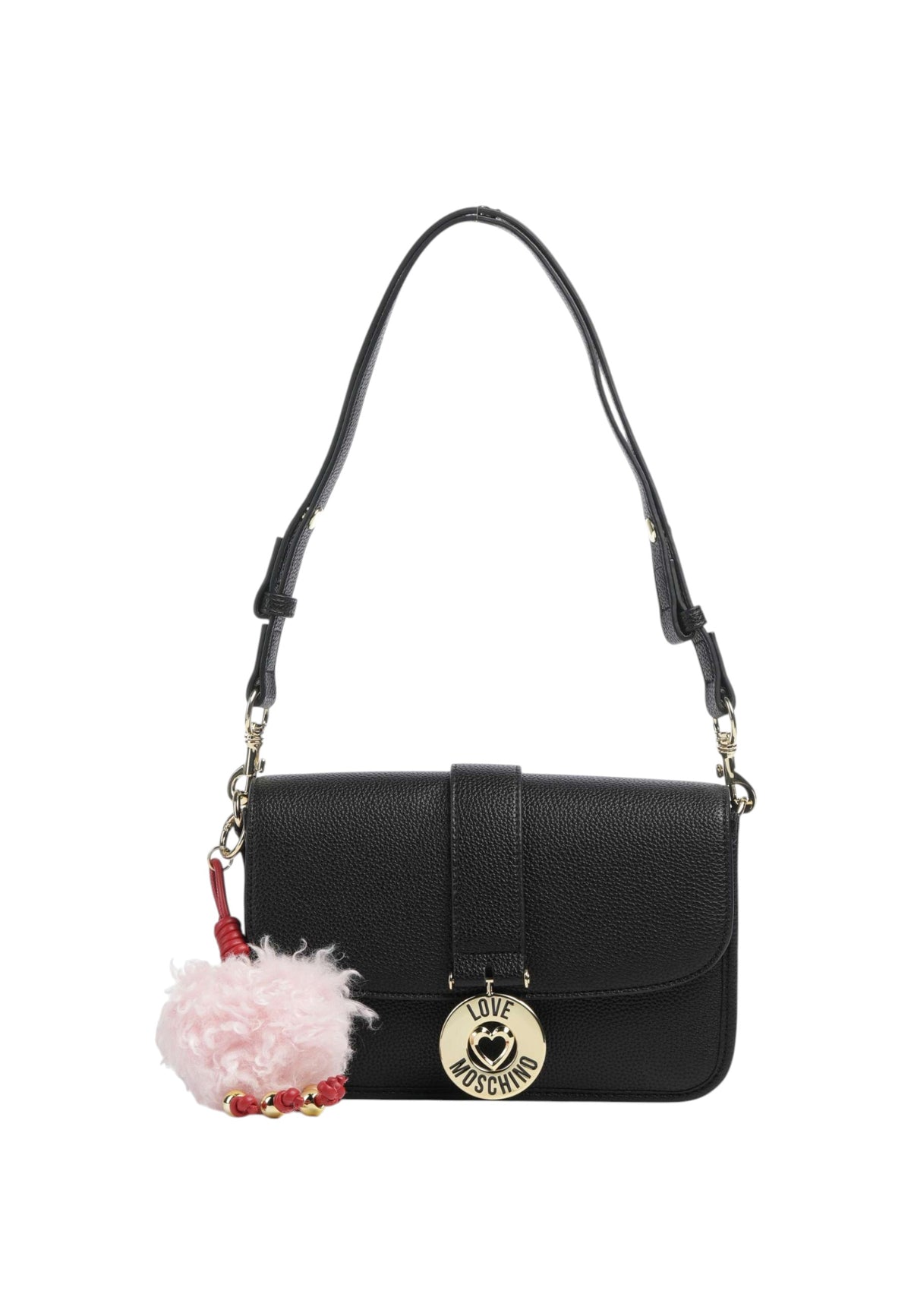 Borsa con Ciondolo decorativo Love Moschino Nero