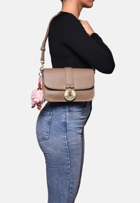 Borsa con Ciondolo decorativo Love Moschino Sabbia