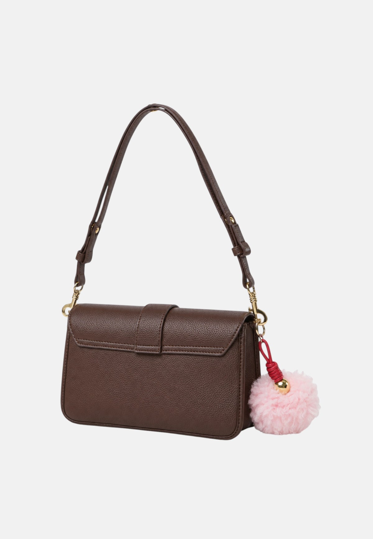 Borsa a spalla con Ciondolo decorativo Love Moschino Cioccolato