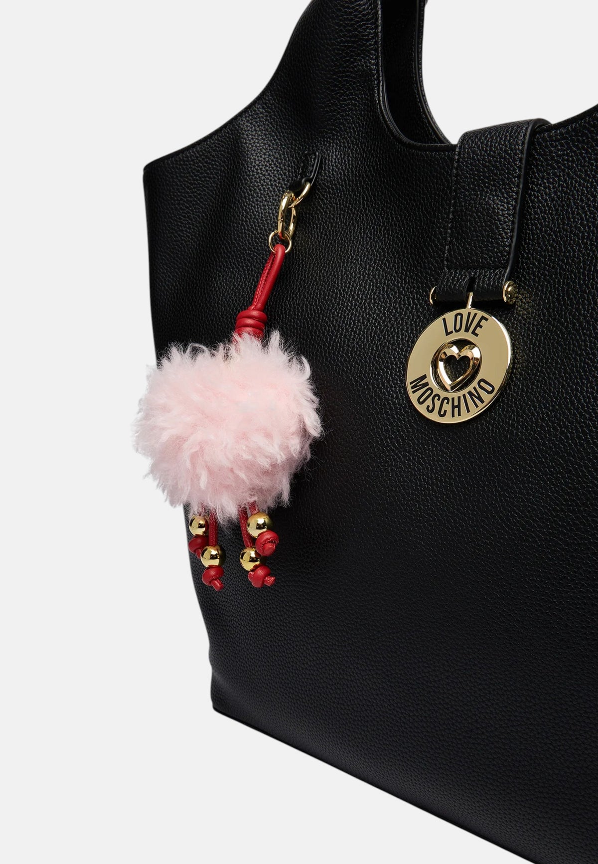 Borsa a spalla con Ciondolo decorativo Love Moschino Nero