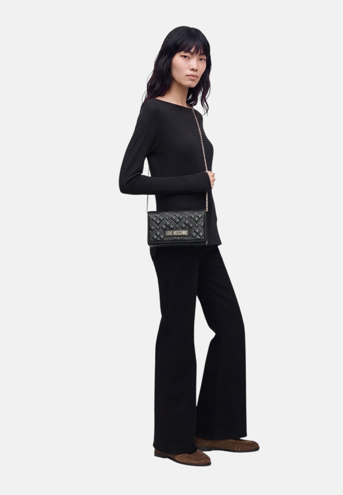 Borsa a Tracolla Da Donna in ecopelle Nero/oro