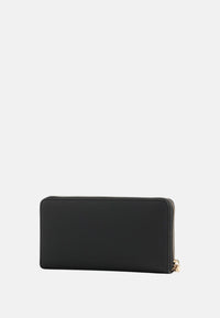 Love Moschino Portafoglio con zip da Donna in ecopelle Nero/oro