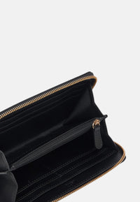 Love Moschino Portafoglio con zip da Donna in ecopelle Nero/oro
