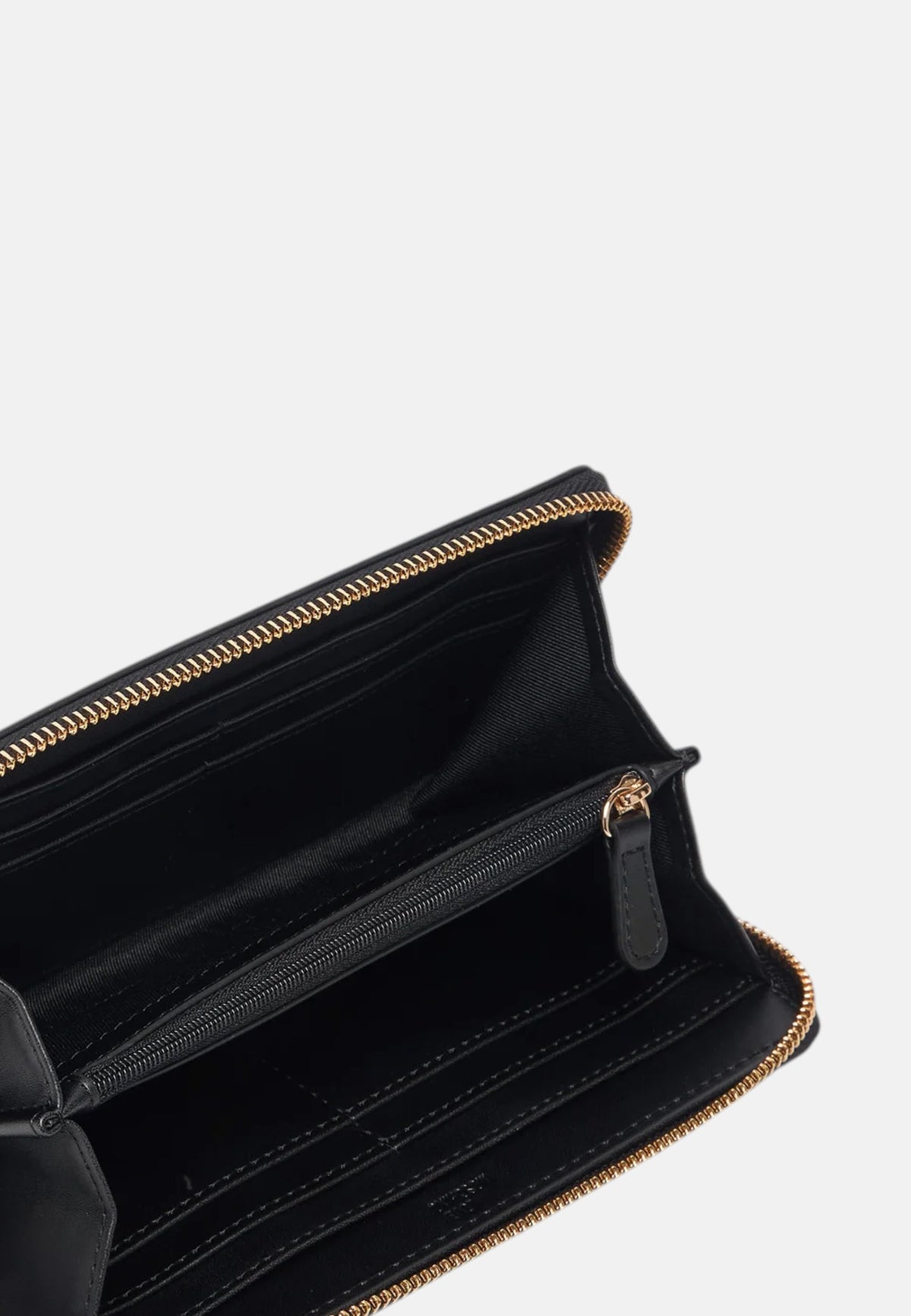 Love Moschino Portafoglio con zip da Donna in ecopelle Nero/oro