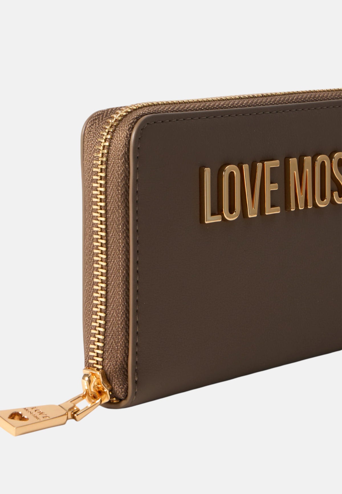 Love Moschino Portafoglio con zip da Donna in ecopelle Fango