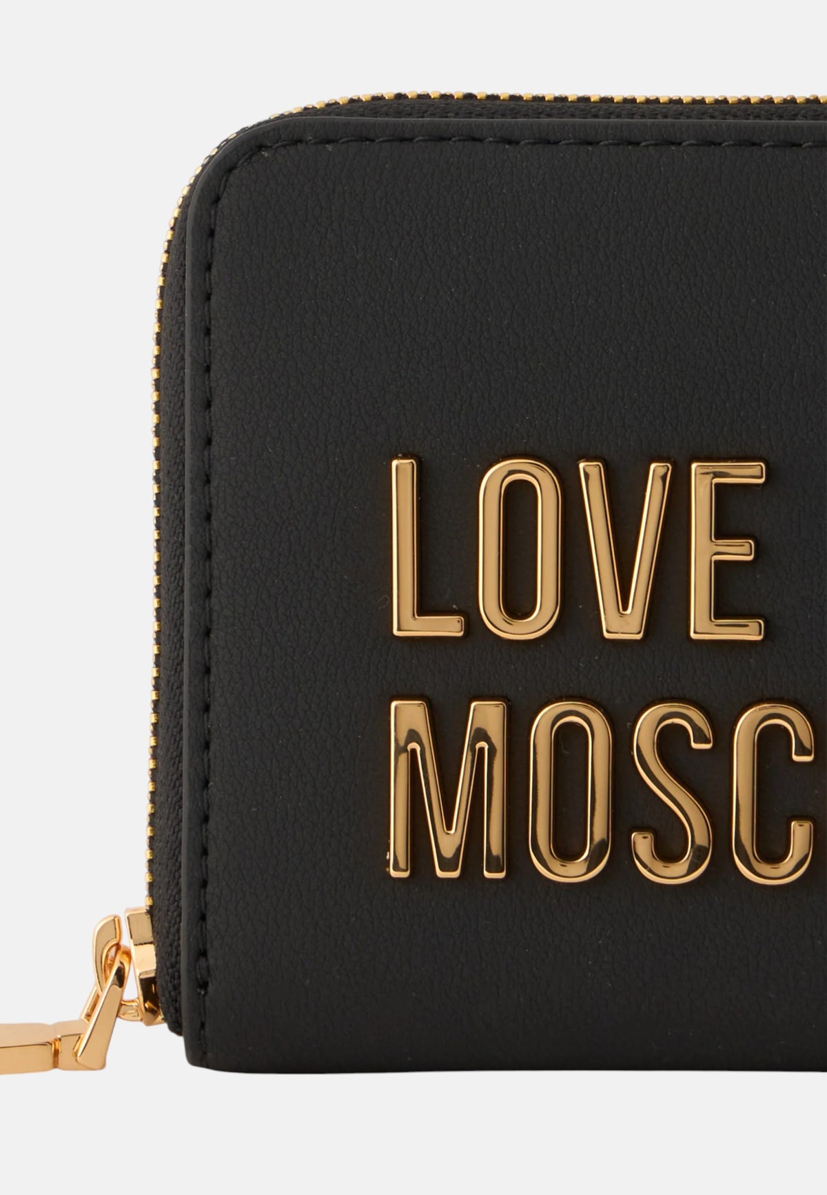 Love Moschino Portafoglio con zip da Donna in ecopelle Nero/oro