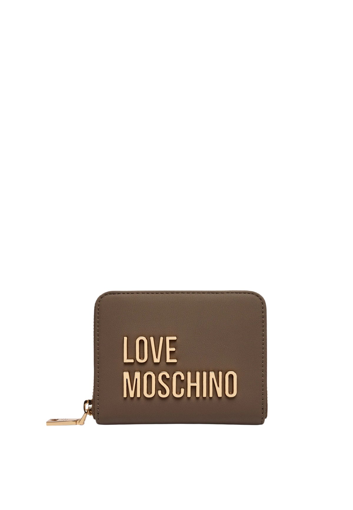 Love Moschino Portafoglio con zip da Donna in ecopelle Fango