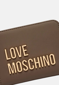 Love Moschino Portafoglio con zip da Donna in ecopelle Fango